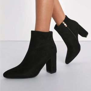 Lulus ottava black suede booties